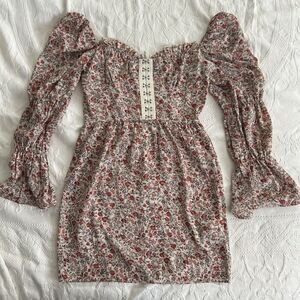 MILKMAID OFF THE SHOULDER DRESS ASOS SAINT GENIES HOOK & EYE FLORAL ROSE SIZE 4